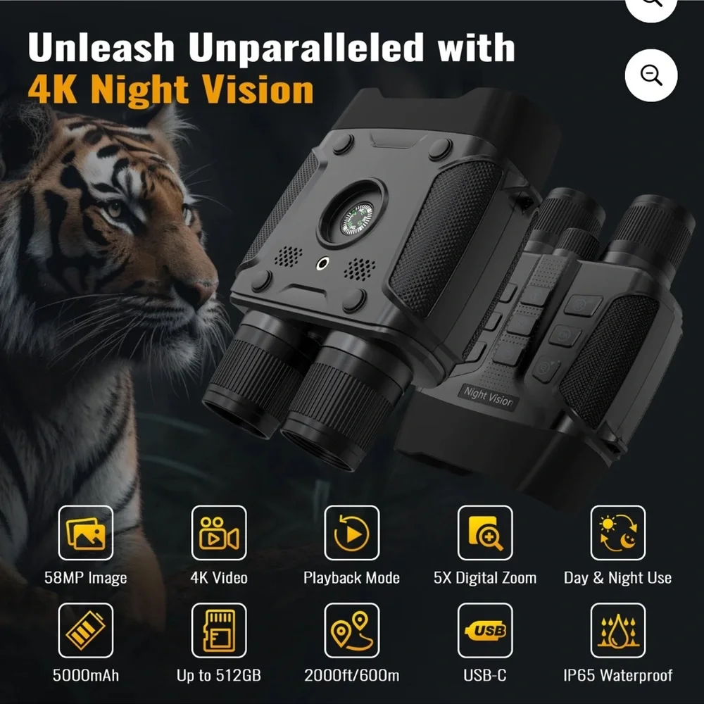 Advanced Digital Night Vision Binoculars - Black